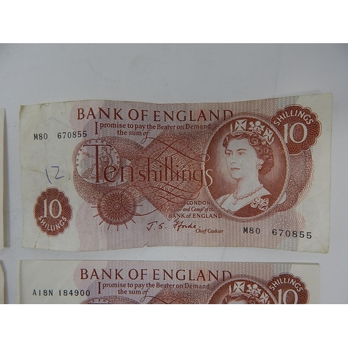 94 - British Bank Notes: Forde/O'Brien/Hollom 10-/- Notes to Include Replacement M80 Note & A18N Run of F... 