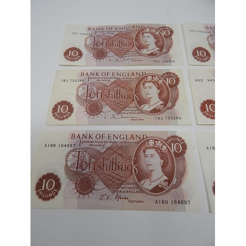 94 - British Bank Notes: Forde/O'Brien/Hollom 10-/- Notes to Include Replacement M80 Note & A18N Run of F... 