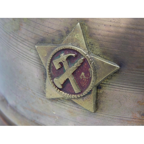 502 - Early C20th Brass Russian Fireman's Helmet.