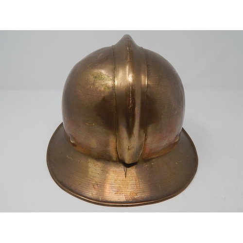 502 - Early C20th Brass Russian Fireman's Helmet.