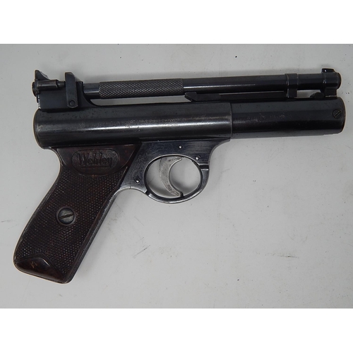 515 - Vintage Webley Senior Air Pistol by Webley & Scott Ltd Birmingham with brown chequered grip: No 1473... 