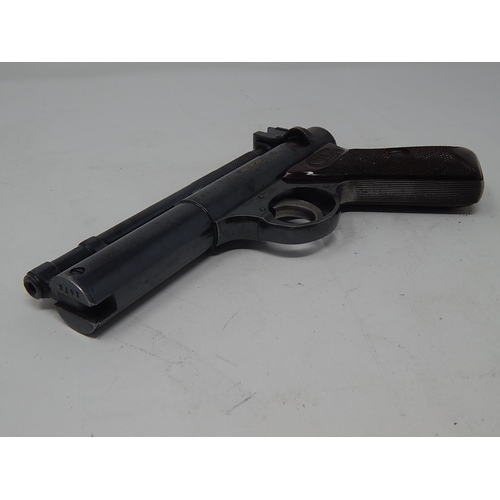 515 - Vintage Webley Senior Air Pistol by Webley & Scott Ltd Birmingham with brown chequered grip: No 1473... 