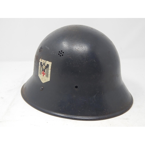 523 - WWII Czech Helmet Shell Re-Issued to German Medics when they Invaded Czechoslovakia on 15th March 19... 