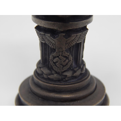 525 - Adolph Hitler Cast Metal Desk Seal with Winged Eagle & Nazi Insignia: Measures 8cm.