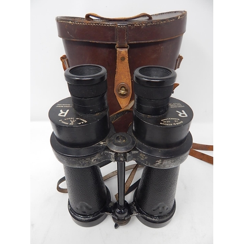 530 - WWII Naval Binoculars: Barr & Stroud 7x CF 41 A.P No 1900A Serial No 39909 with Broad Arrow Impresse... 