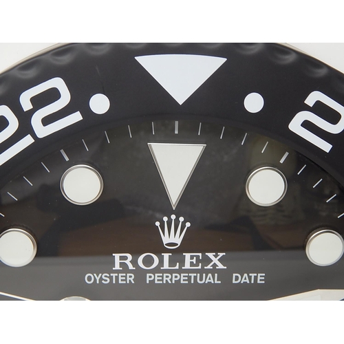 478 - ROLEX Oyster Perpetual GMT Master II Dealers Clock with Black Dial, Luminous Hands & Markers, Date A... 