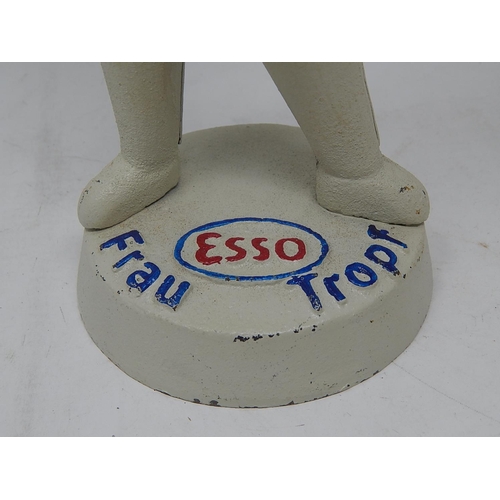 479 - Cast Iron SHELL Money Box (14cm wide) Together with an ESSO Cast Metal Figure (23cm High)