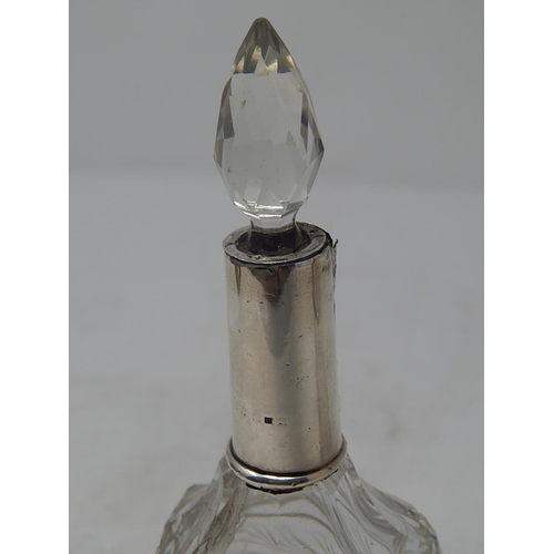 35 - Two Silver Mounted Glass Scent Bottles with Stoppers: Measuring 19.5cm / 17cm.