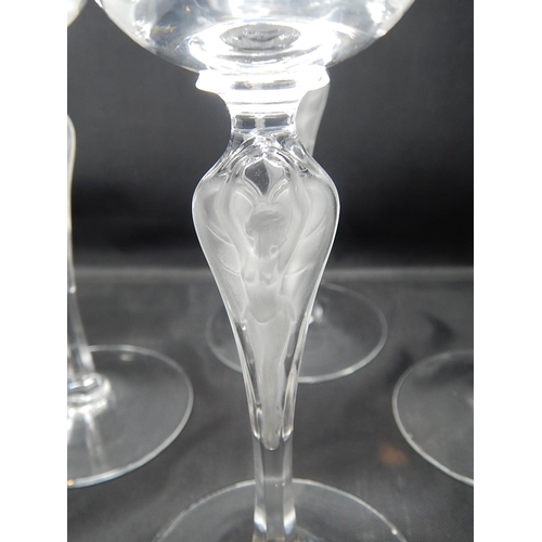 486 - FABERGE: Set of Four Faberge Signed Pavlova Ballerina Wine Glasses: Each Measuring 20.5cm High.