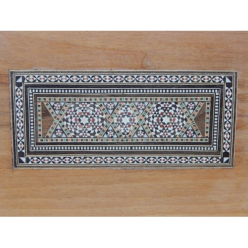 490 - Antique Anglo-Indian Box Inlaid with Mother of Pearl Panels with Bone Borders: Measuring 31cm x 21cm... 