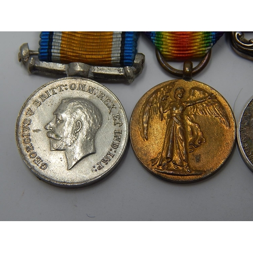 535 - WWI: Miniature Medals together with GV Medals on Pinned Bar with Ribbons.