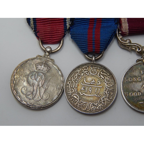 535 - WWI: Miniature Medals together with GV Medals on Pinned Bar with Ribbons.