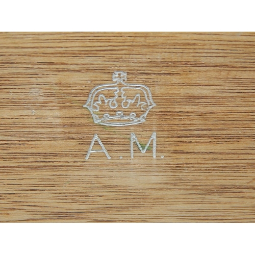 536 - WWII: Air Ministry Oak Wooden Case for Electrical Equipment. Measures 36cm x 22cm x 12.5cm