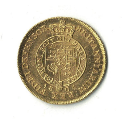 132E - George III Gold Half Guinea 1804 Seventh laur. head, a truly magnificent example with proof-like fie... 