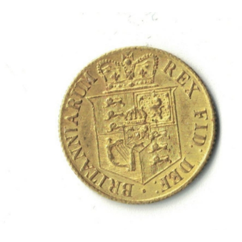 132F - George III Gold Half Sovereign 1818 laur. head some underlying lustre, Extremely Fine or better