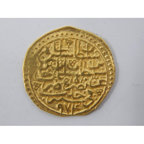 100H - Ancient possibly Indian Gold Coin: 20mm: 3.3g