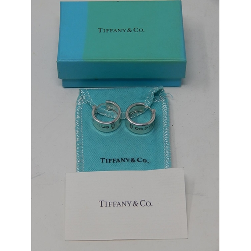 133 - A Pair of Tiffany & Co Silver Earrings in Pouch with Outer Box.