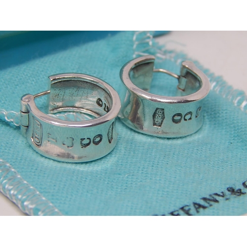 133 - A Pair of Tiffany & Co Silver Earrings in Pouch with Outer Box.