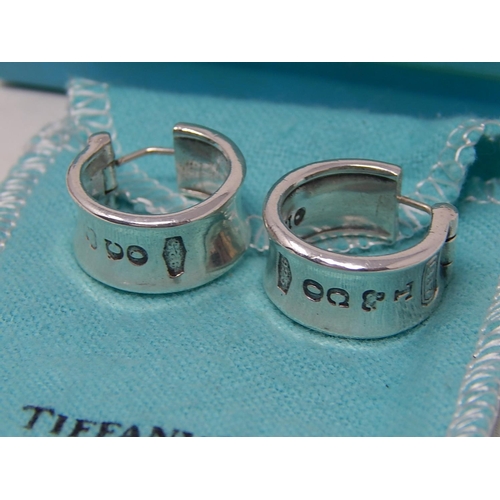 133 - A Pair of Tiffany & Co Silver Earrings in Pouch with Outer Box.