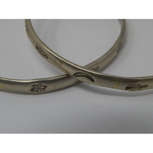 137 - Two Mexican 925 Sterling Silver Bangles: Gross weight 31g