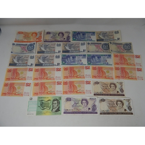 76 - Australia, New Zealand & Singapore Banknotes