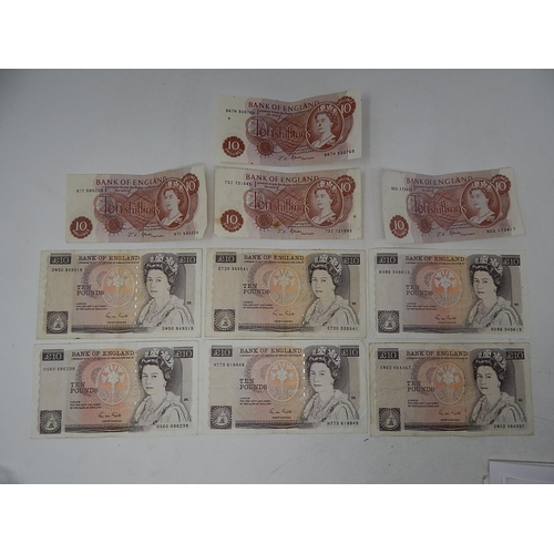 84 - 6 x Gill £10 Notes + 4 x Ten Shilling Notes