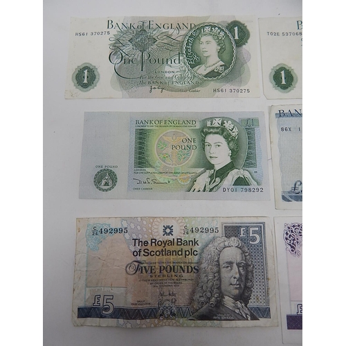 85 - 1 x Scottish £20 Note: 2 x Scottish £5 Notes: 1 x English £5 Note: 5 x £1 Notes