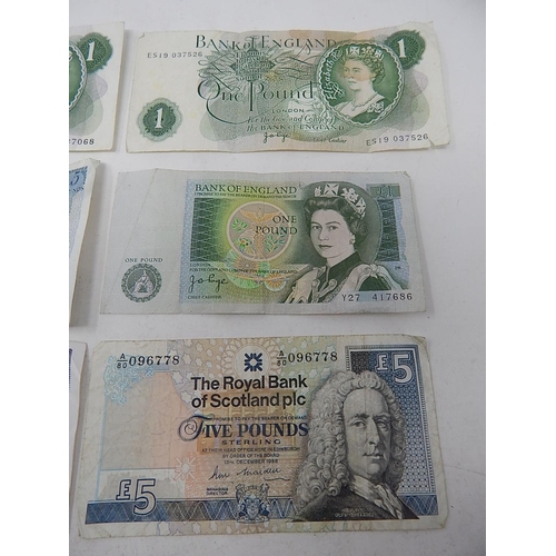 85 - 1 x Scottish £20 Note: 2 x Scottish £5 Notes: 1 x English £5 Note: 5 x £1 Notes