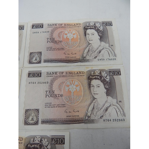 86 - 5 x Gill £10 Notes