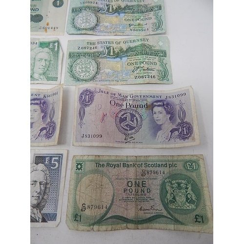 87 - Banknotes: English: Scottish: Irish: Jersey: Isle of Man: Guernsey