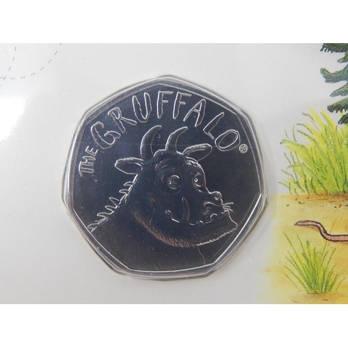 1 - Gruffalo 50 pence in Royal Mint presentation pack; Peter Rabbit 50p in Royal Mint Presentation pack;... 