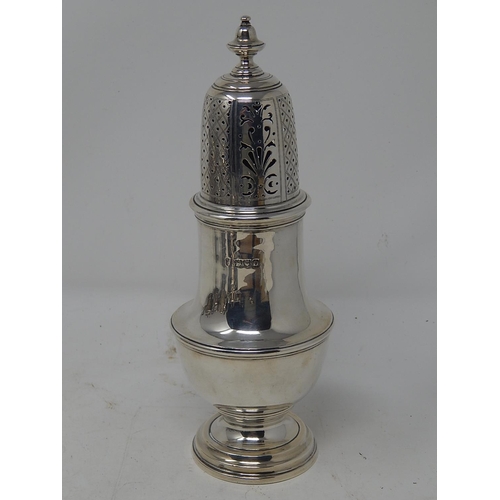 155 - Large Edwardian Silver Sugar Sifter: Hallmarked London 1909: Height 23cm: Weight 10oz (315g)