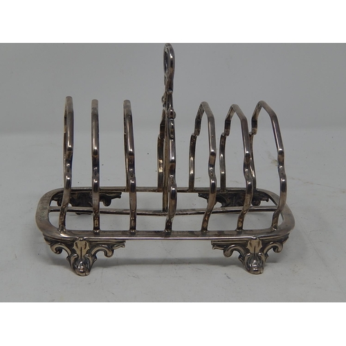 162 - Large Victorian Silver Six Slice Toastrack: Hallmarked London 1865 by Edward & John Barnard: Measure... 