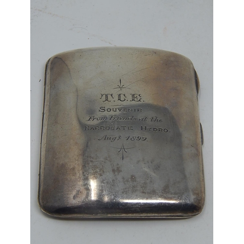 168 - Victorian Silver Cigarette Case: Hallmarked Chester 1899 by James Millward Banks: Measures 8.8cm x 7... 