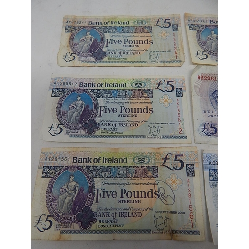 88R - 6 x Bank of Ireland £5 Notes