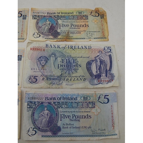 88R - 6 x Bank of Ireland £5 Notes