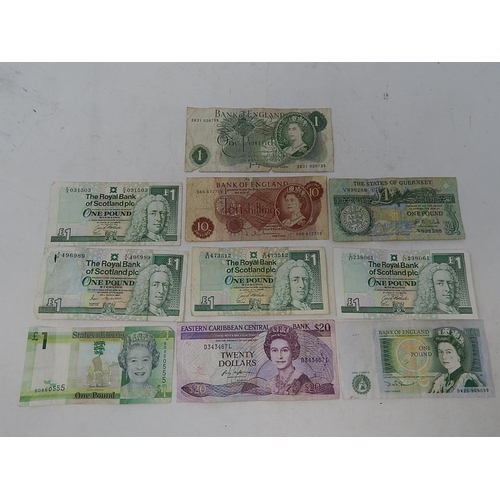 88T - Bank of England, Scotland, Jersey, Guernsey & East Caribbean Banknotes