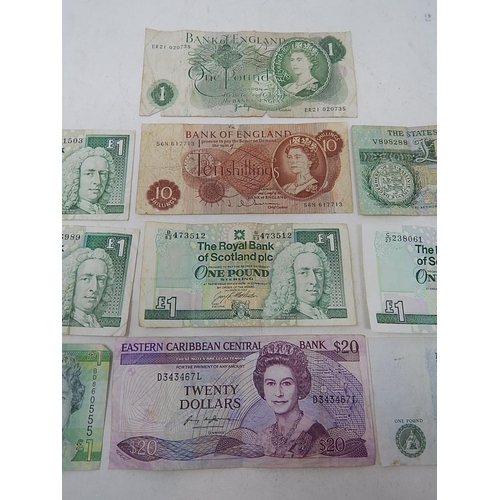 88T - Bank of England, Scotland, Jersey, Guernsey & East Caribbean Banknotes