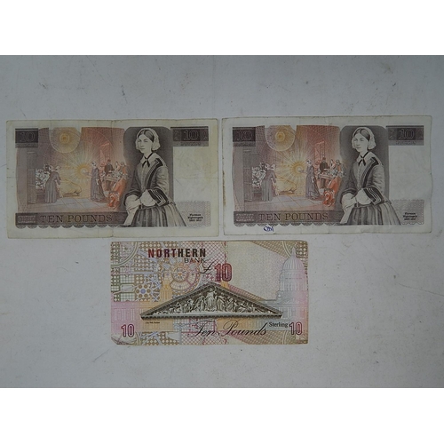 88W - Bank of England Page £10.00 Notes (2) + Northern Bank Belfast £10.00 Note