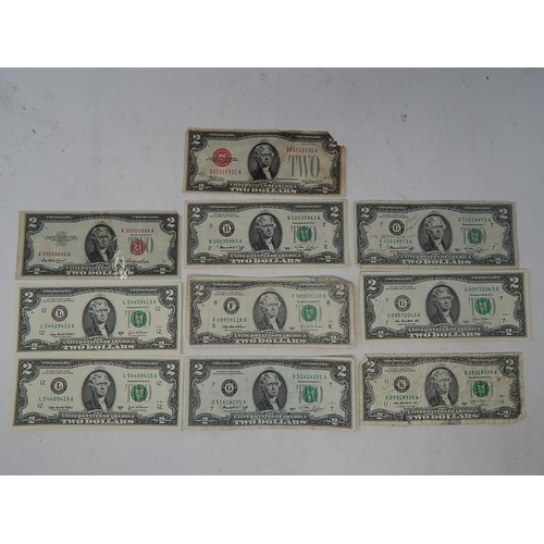 88P - 10 x USA 2 Dollar Bills