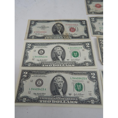 88P - 10 x USA 2 Dollar Bills