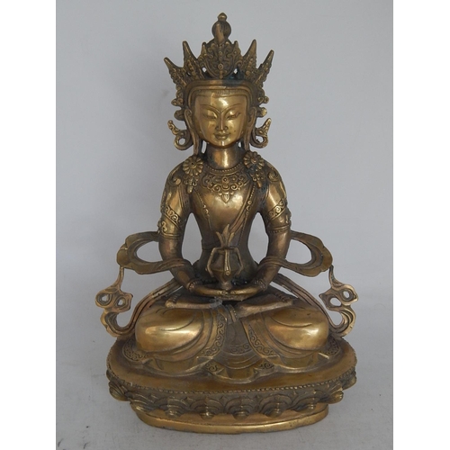 489 - Large Cast Figure of a Buddha/Deity: Measures 28cm high