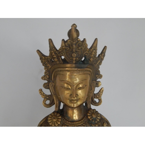 489 - Large Cast Figure of a Buddha/Deity: Measures 28cm high