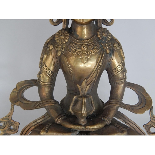 489 - Large Cast Figure of a Buddha/Deity: Measures 28cm high