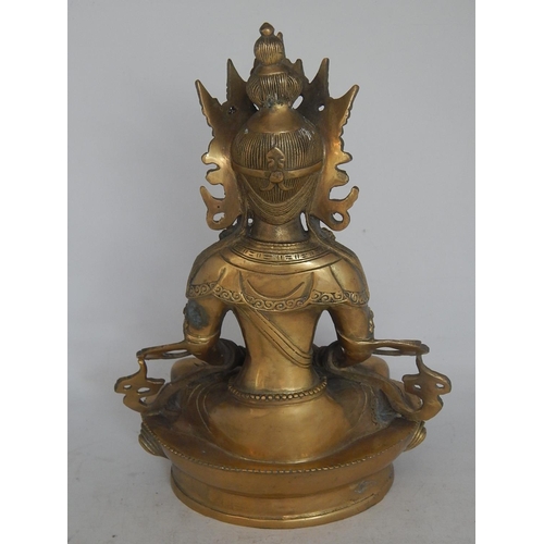 489 - Large Cast Figure of a Buddha/Deity: Measures 28cm high