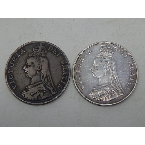 15 - Queen Victoria Silver Double Florins 1887 and 1890