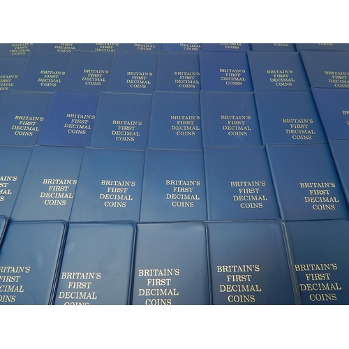 10 - Group of 38 x Britain's First Decimal Coinage 1968/1971 in original blue folders of issue somewhat t... 