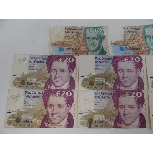 21 - Irish Punt Banknotes face value £140