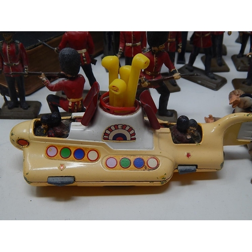 32 - Collection of vintage toys including Corgi Beatles Yellow Submarine