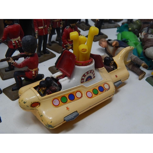 32 - Collection of vintage toys including Corgi Beatles Yellow Submarine